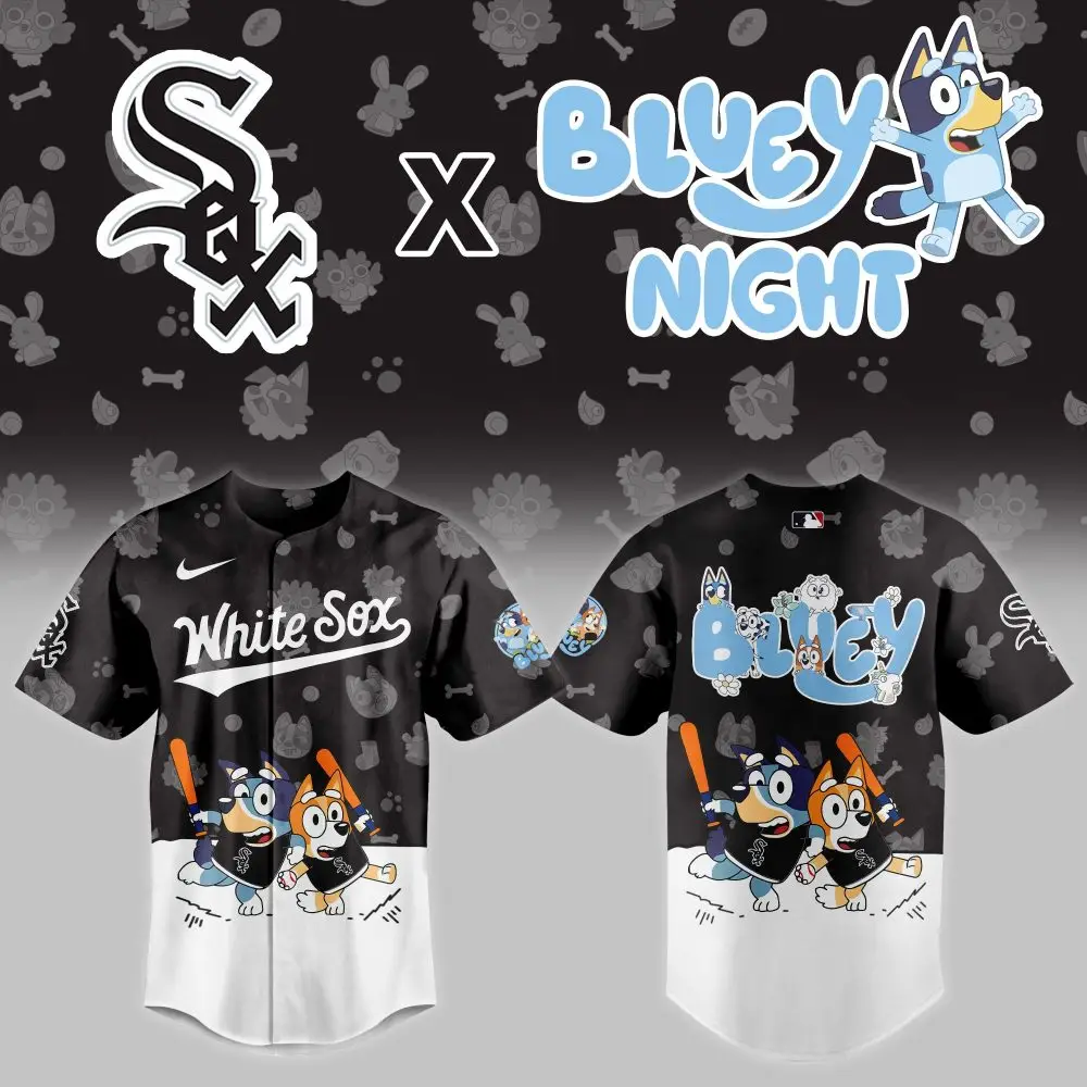 Limited Edition White Sox X Bluey Night Jersey – Perfect For Fans & Collectors! Limited Edition White Sox X Bluey Night Jersey – Perfect For Fans & Collectors! - Image 1