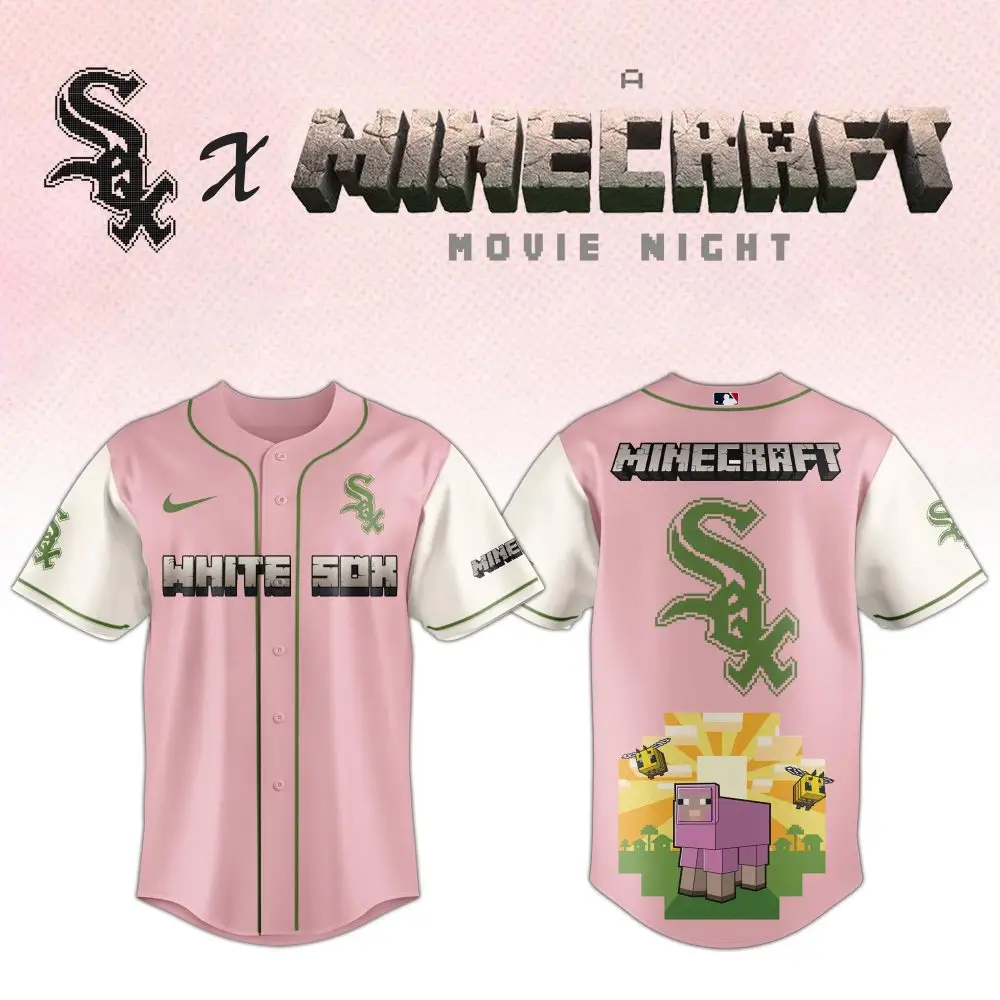 Limited Edition White Sox X Minecraft Jersey – Pink Pixel Art Design For Fans