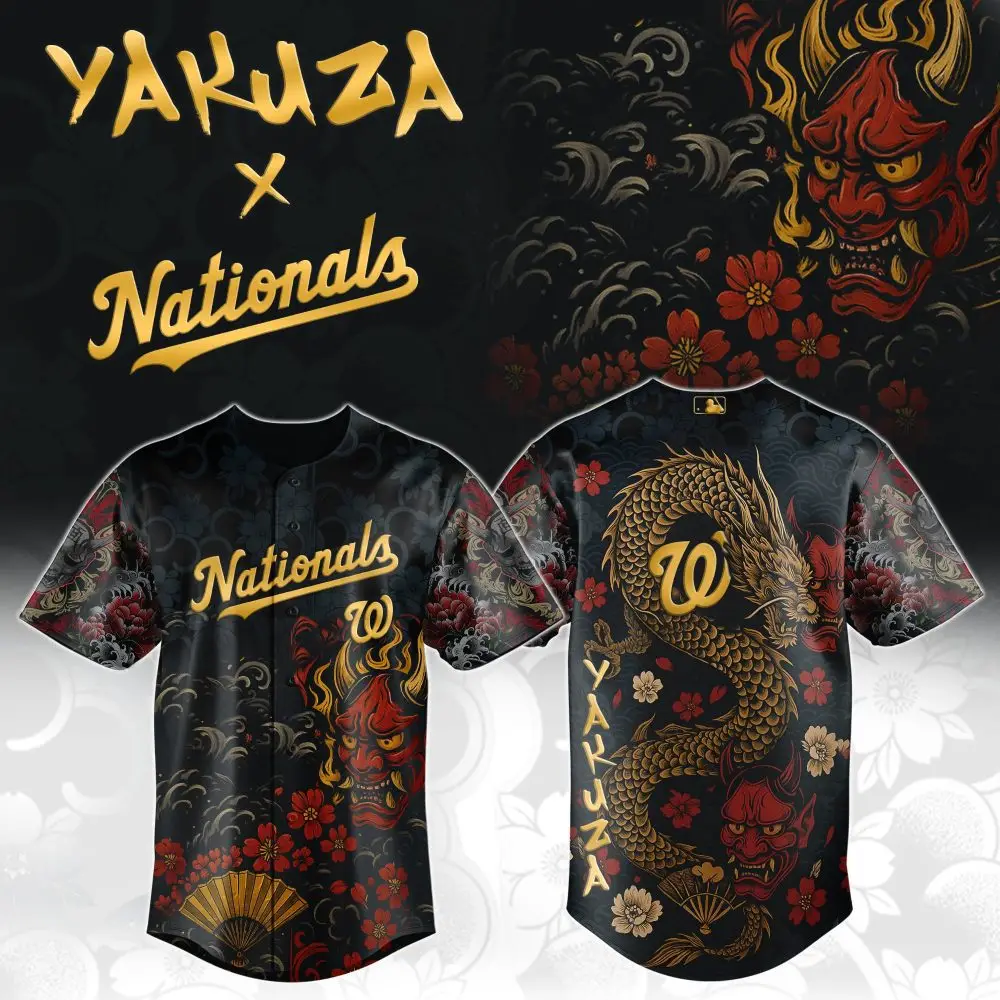 Limited Edition Yakuza X Nationals Stylish Dragon Jersey - Bold Design, Perfect For Fans!