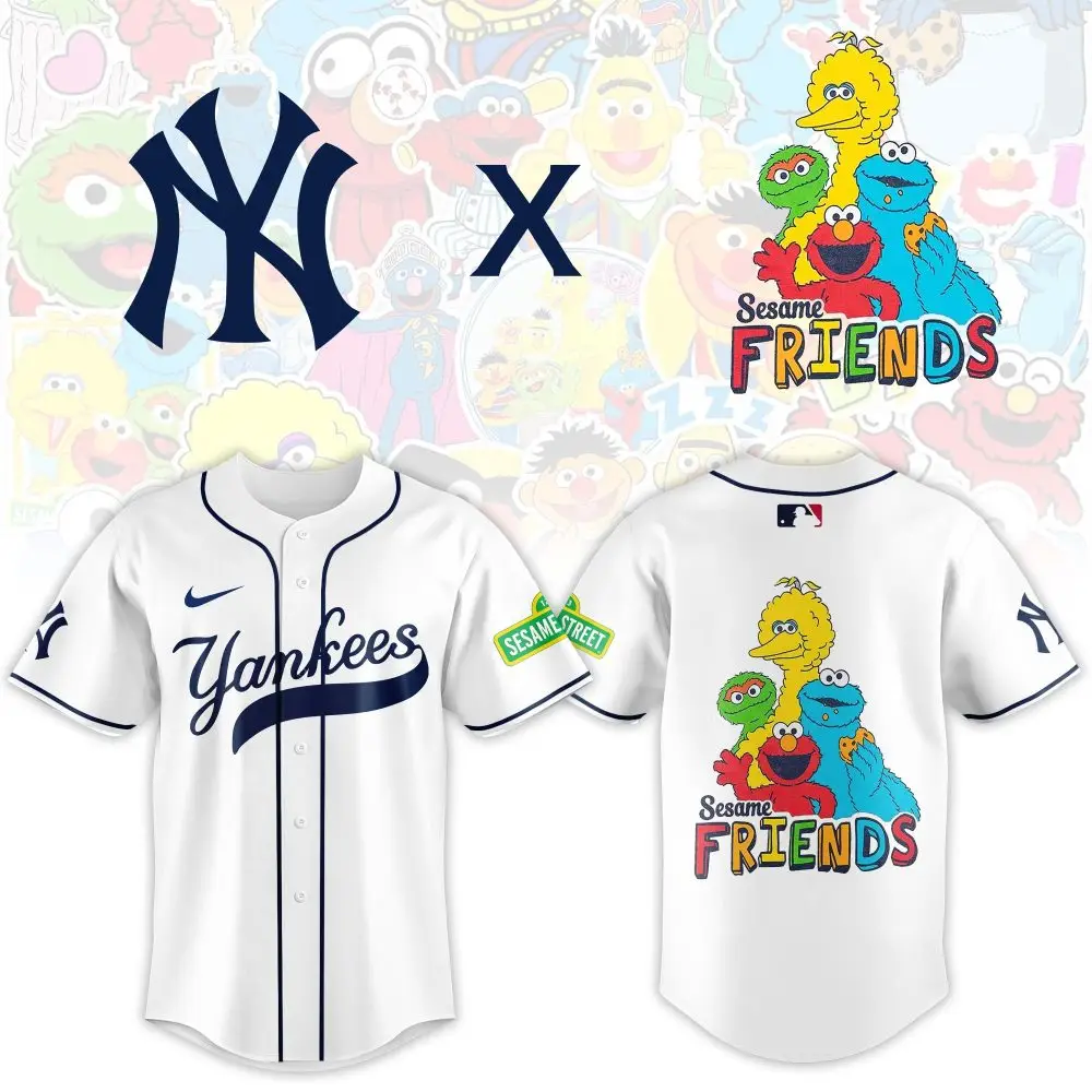 Limited Edition Yankees X Sesame Street Friends Jersey - Iconic Collaboration For Fans!