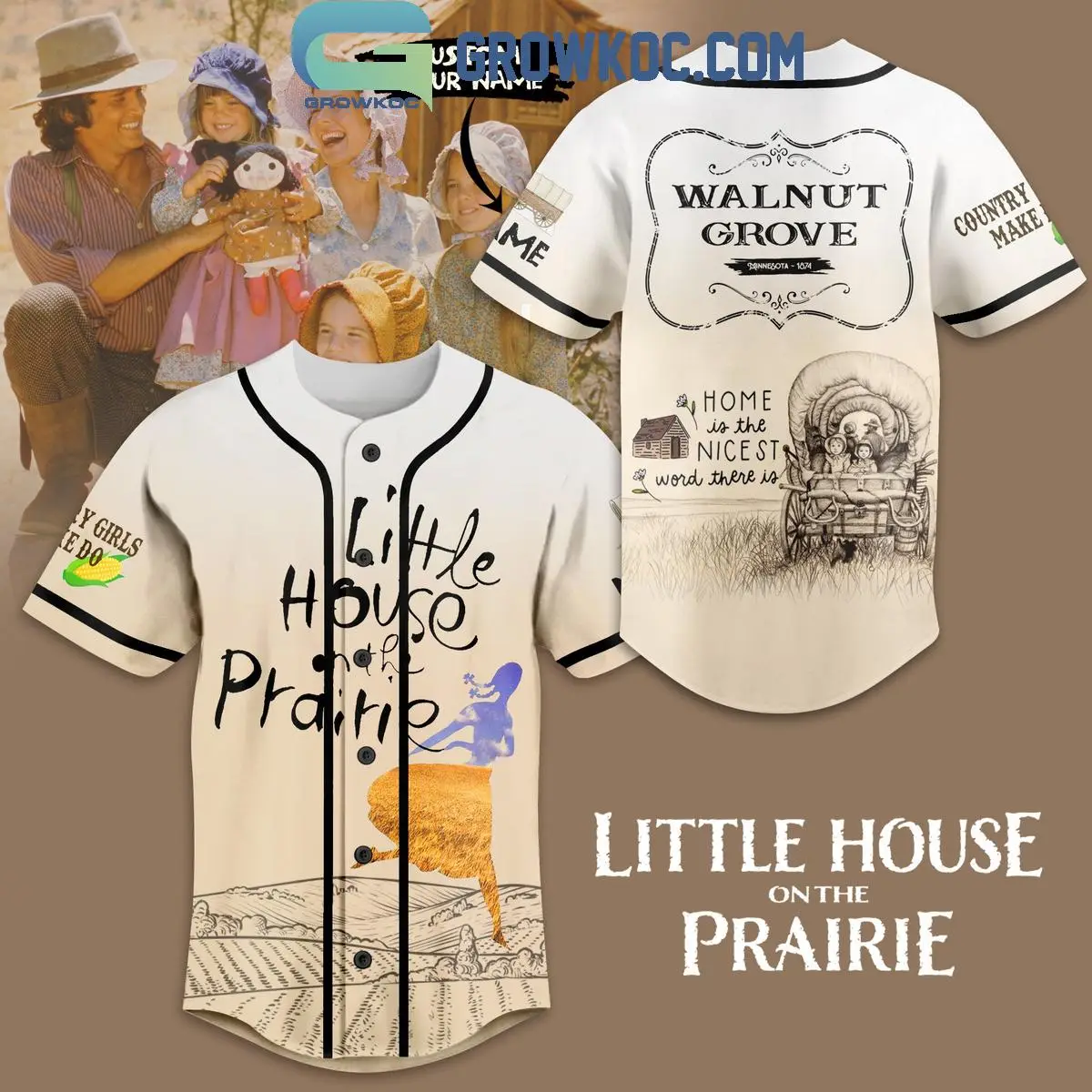 Little House On The Prairie Walnut Grove Personalized Baseball Jersey