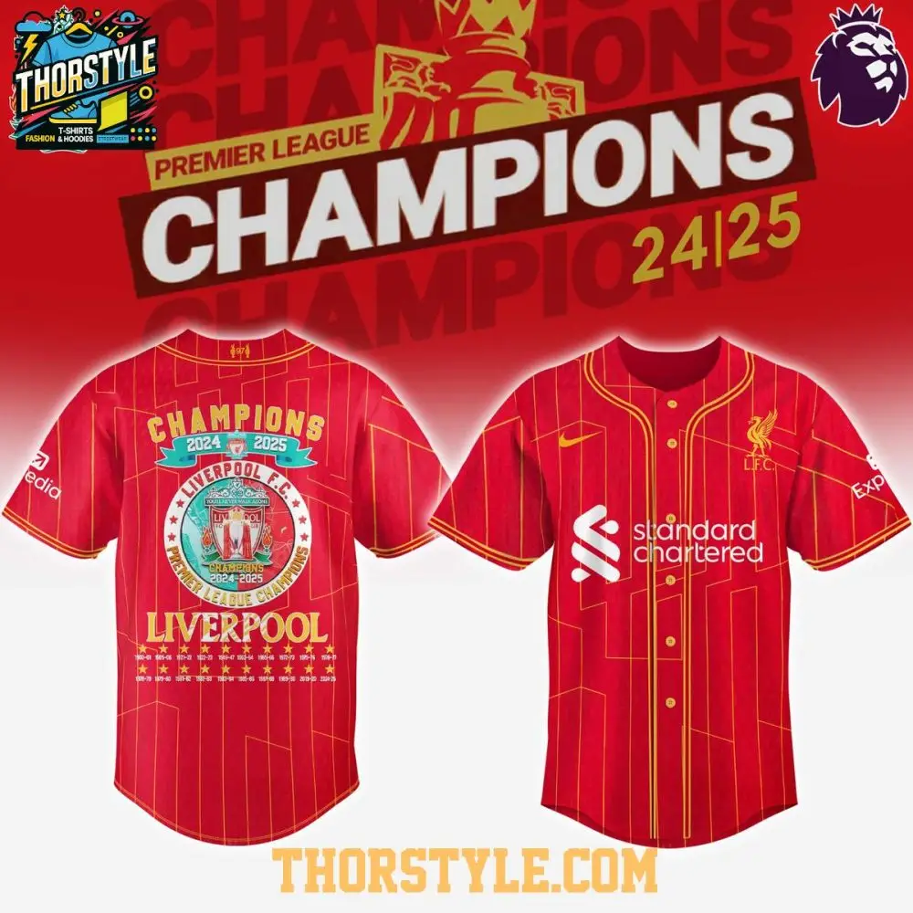 Liverpool Fc Champions Of Premier League 2024_25 Season Baseball Jersey