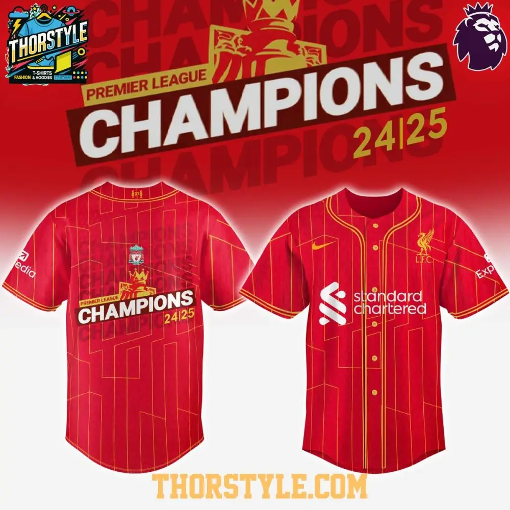 Liverpool Fc Premier League Champions 2024_25 Season Baseball Jersey