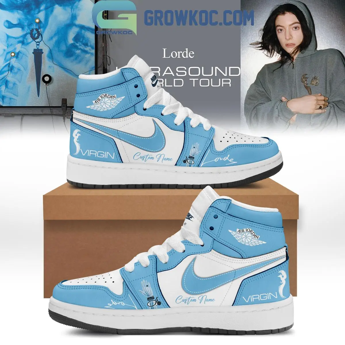 Lorde Ultrasound World Tour Virgin Air Jordan 1 Shoes