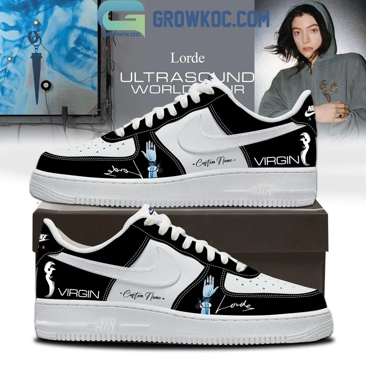 Lorde Ultrasound World Tour Virgin Black Air Force 1 Shoes
