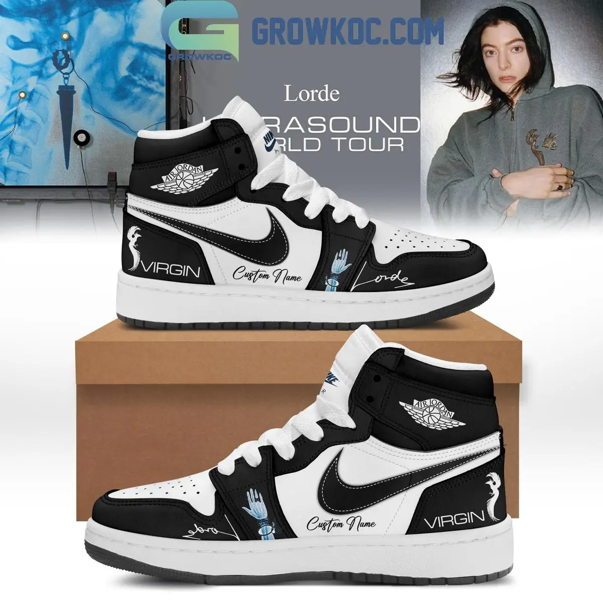 Lorde Ultrasound World Tour Virgin Black Air Jordan 1 Shoes