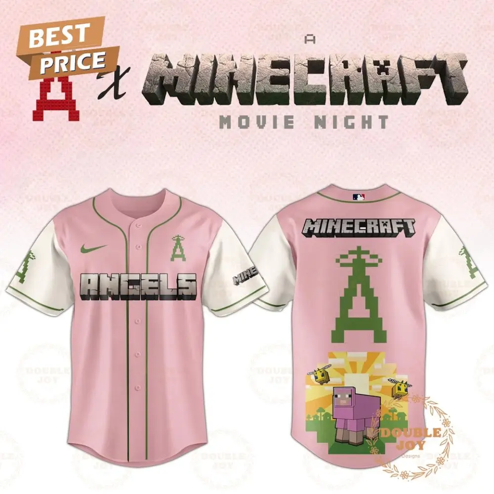 Los Angeles Angels 2025 A Minecraft Movie Night Special Edition Baseball Jersey