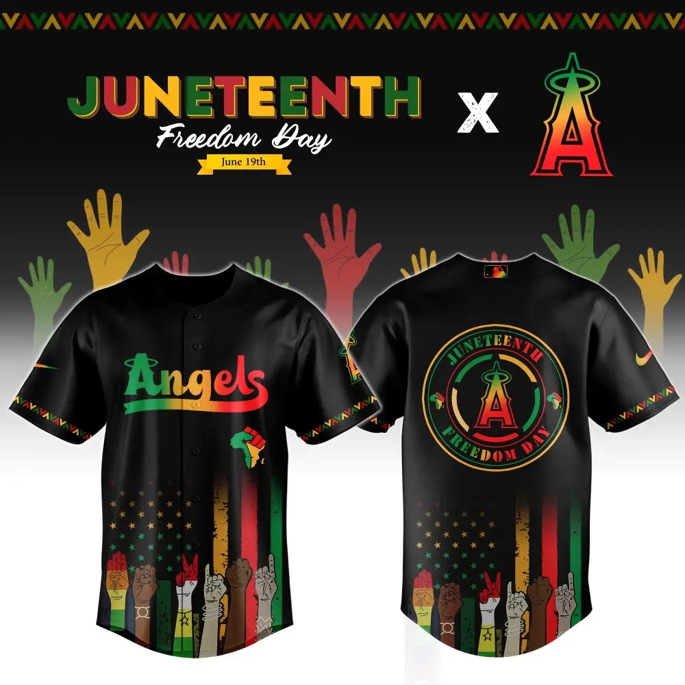 Los Angeles Angels Mlb X Juneteenth Custom Baseball Jersey