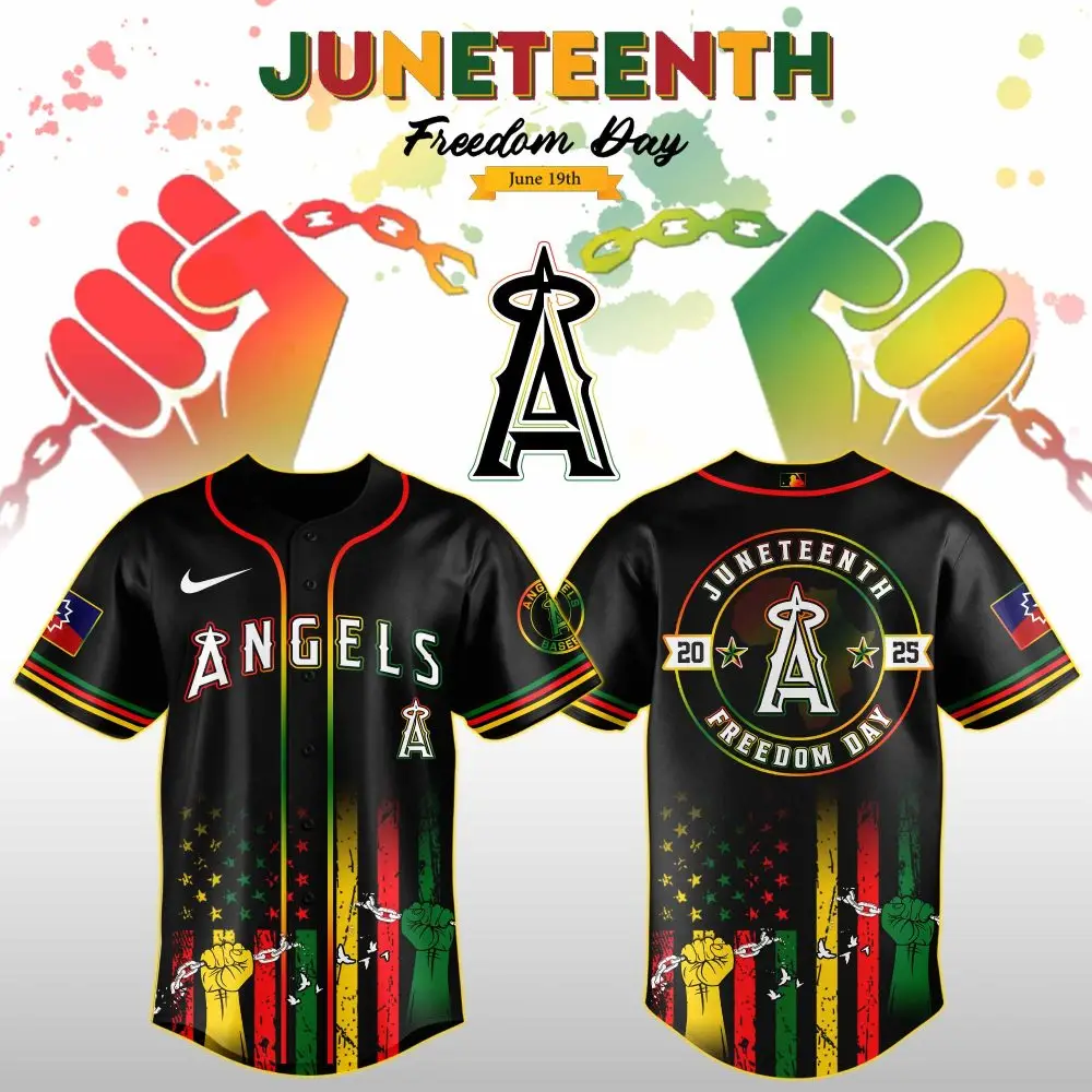 Los Angeles Angels Mlb X Juneteenth Day Custom Baseball Jersey Edition Custom Baseball Jersey Los Angeles Angels Mlb X Juneteenth Day Custom Baseball Jersey Edition Custom Baseball Jersey - Image 1