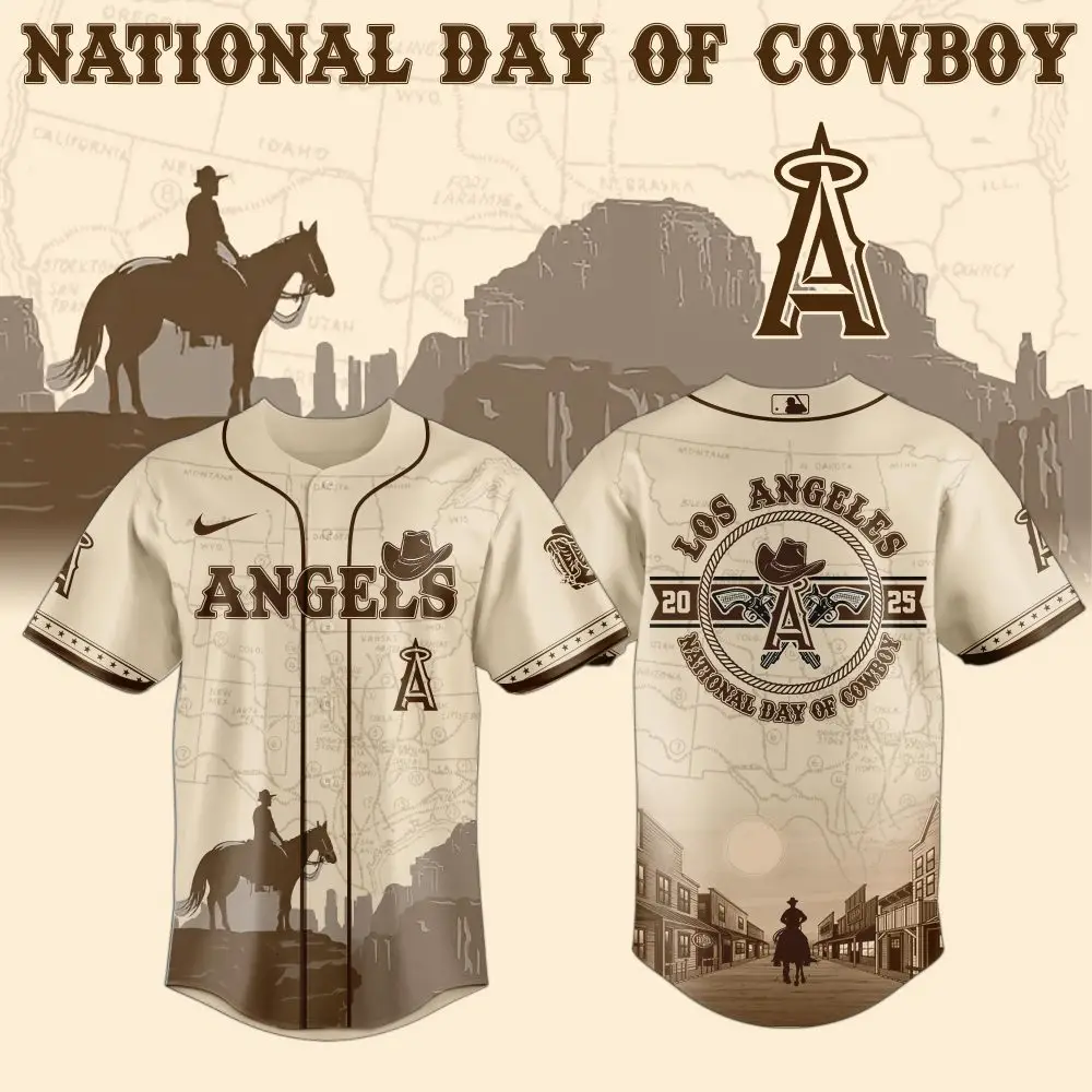 Los Angeles Angels Mlb X National Day Of Cowboy Custom Baseball Jersey