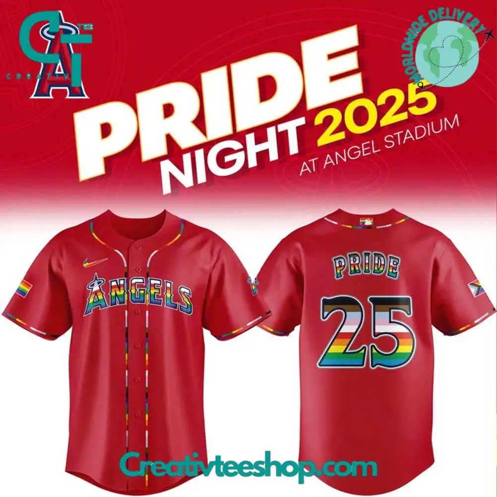 Los Angeles Angels Pride Night 2025 Limited Edition Baseball Jersey Los Angeles Angels Pride Night 2025 Limited Edition Baseball Jersey - Image 1