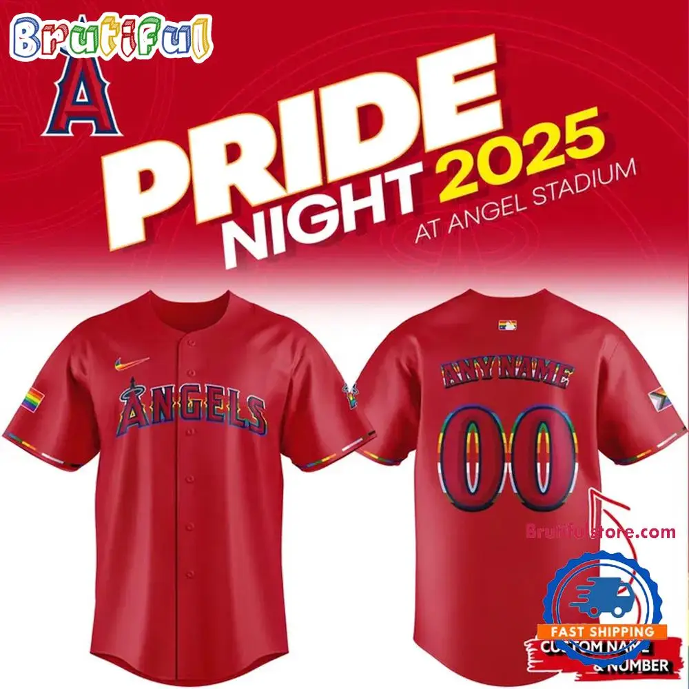 Los Angeles Angels Pride Night Custom Name & Number Jersey Shirt