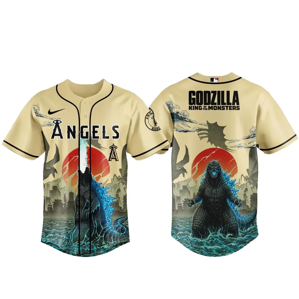 Los Angeles Angels x Godzilla King of The Monsters Baseball Jersey - Tazila