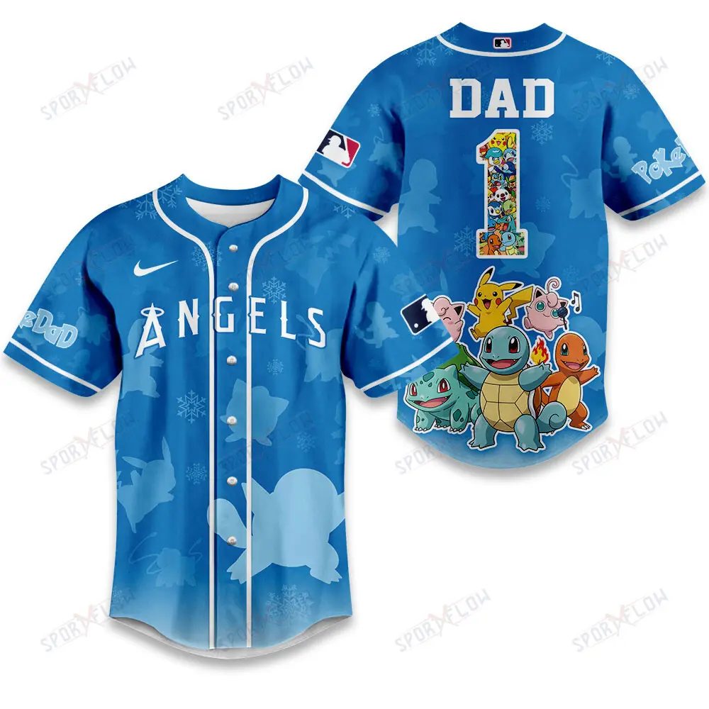 Los Angeles Angels X Pokemon Ultimate Dad Edition Baseball Jersey