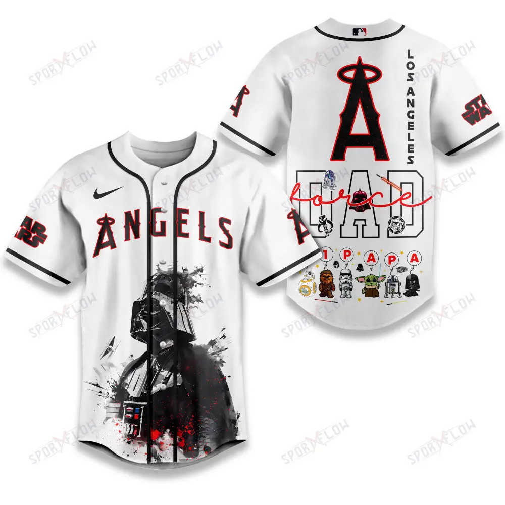 Los Angeles Angels X Star Wars The Force Dad Father'S Day Baseball Jersey Los Angeles Angels X Star Wars The Force Dad Father'S Day Baseball Jersey - Image 1