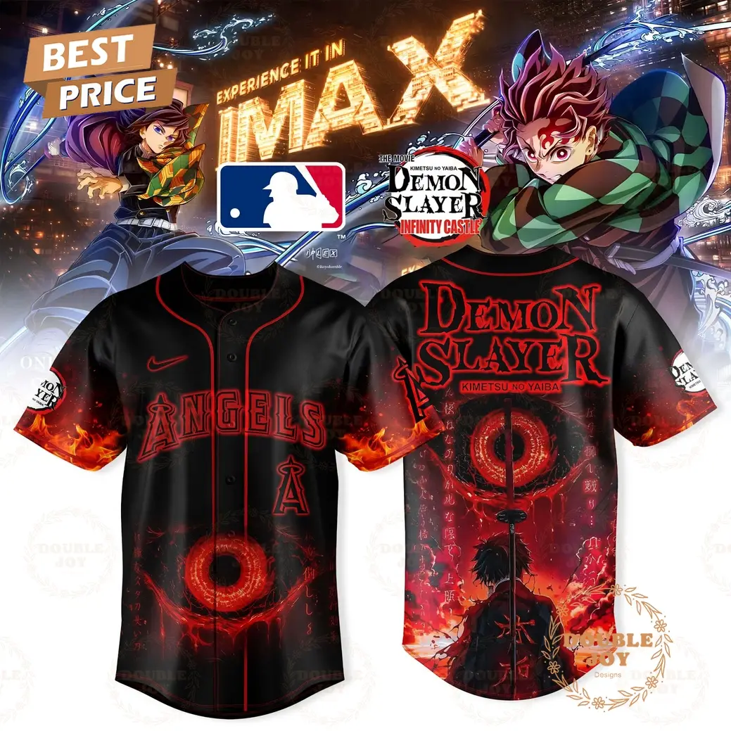 Los Angeles Angels x The Movie 2025 Demon Slayer Infinity Castle Special Edition Baseball Jersey