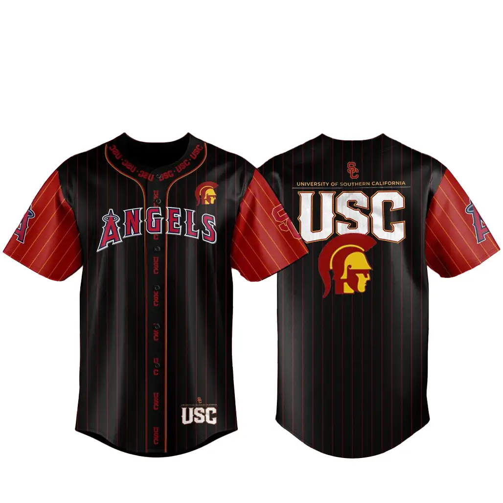 Los Angeles Angels x USC College Day 2026 Baseball Jersey - Tazila