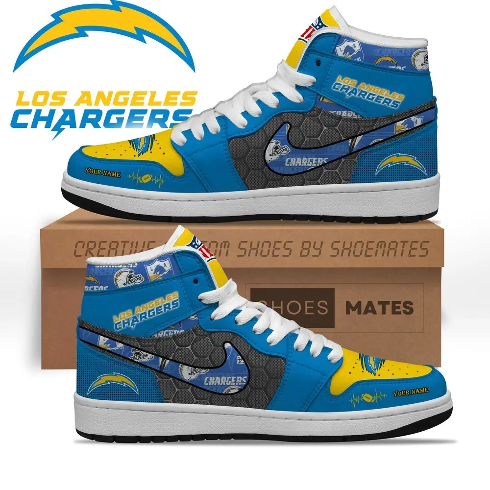 Los Angeles Chargers AJ1 High Top Shoes