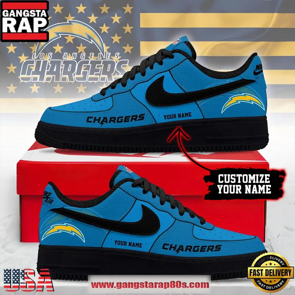 Los Angeles Chargers New 2026 Version NFL Custom Air Force 1 Running Sneakers Shoes