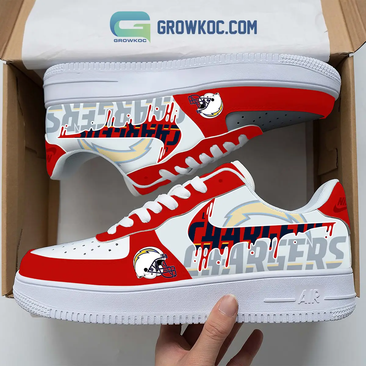 Los Angeles Chargers Team Logo Fan Air Force 1 Shoes