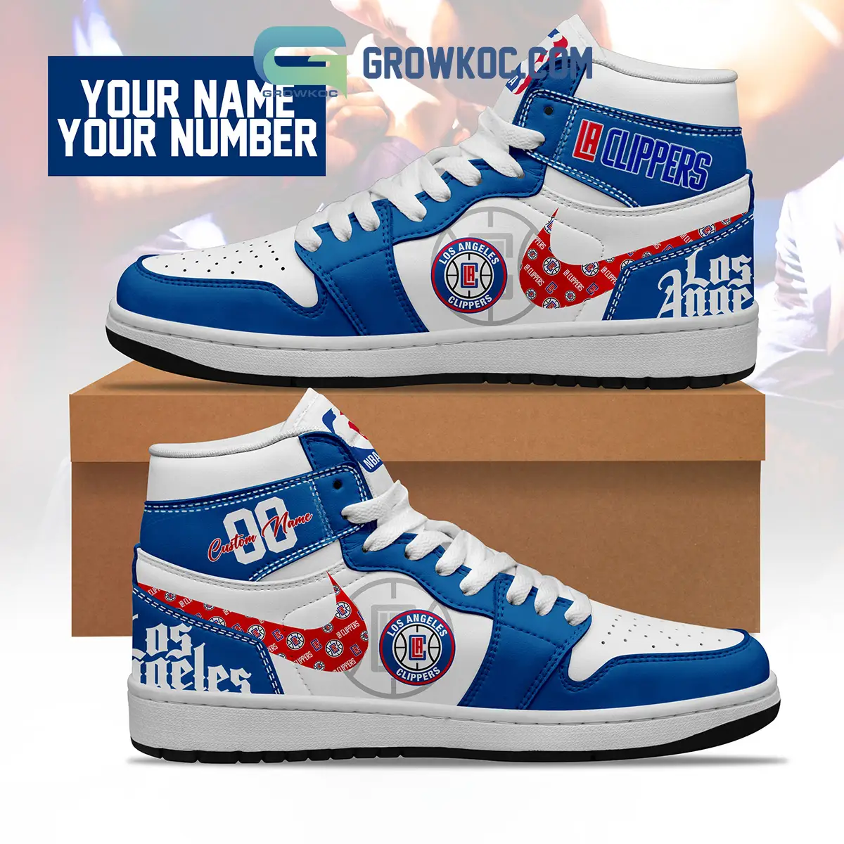 Los Angeles Clippers NBA Personalized Air Jordan 1 Shoes Los Angeles Clippers NBA Personalized Air Jordan 1 Shoes - Image 1