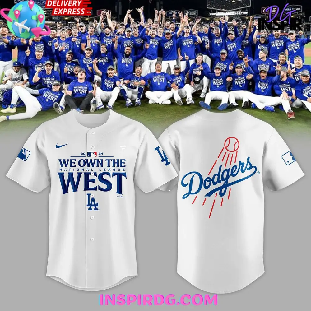 Los Angeles Dodgers 2024 National League West Champions Baseball Jersey Los Angeles Dodgers 2024 National League West Champions Baseball Jersey - Image 1