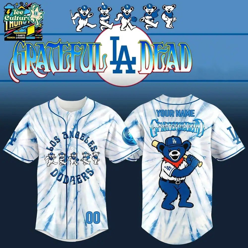 Los Angeles Dodgers 2026 Grateful Dead Dead & Company Inspired 3D Baseball Jersey