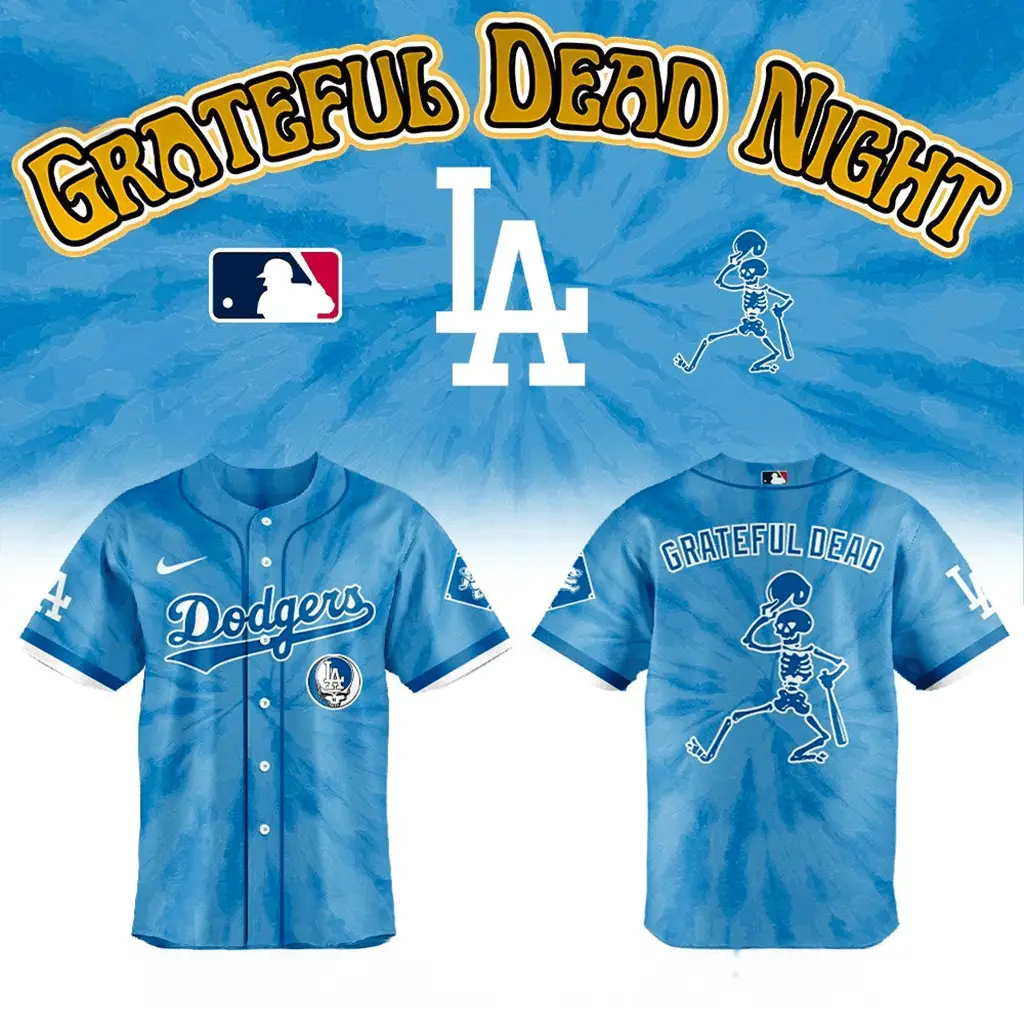 Los Angeles Dodgers 2026 Grateful Dead Night Jersey Dodgers Merch Unique Gifts For Him