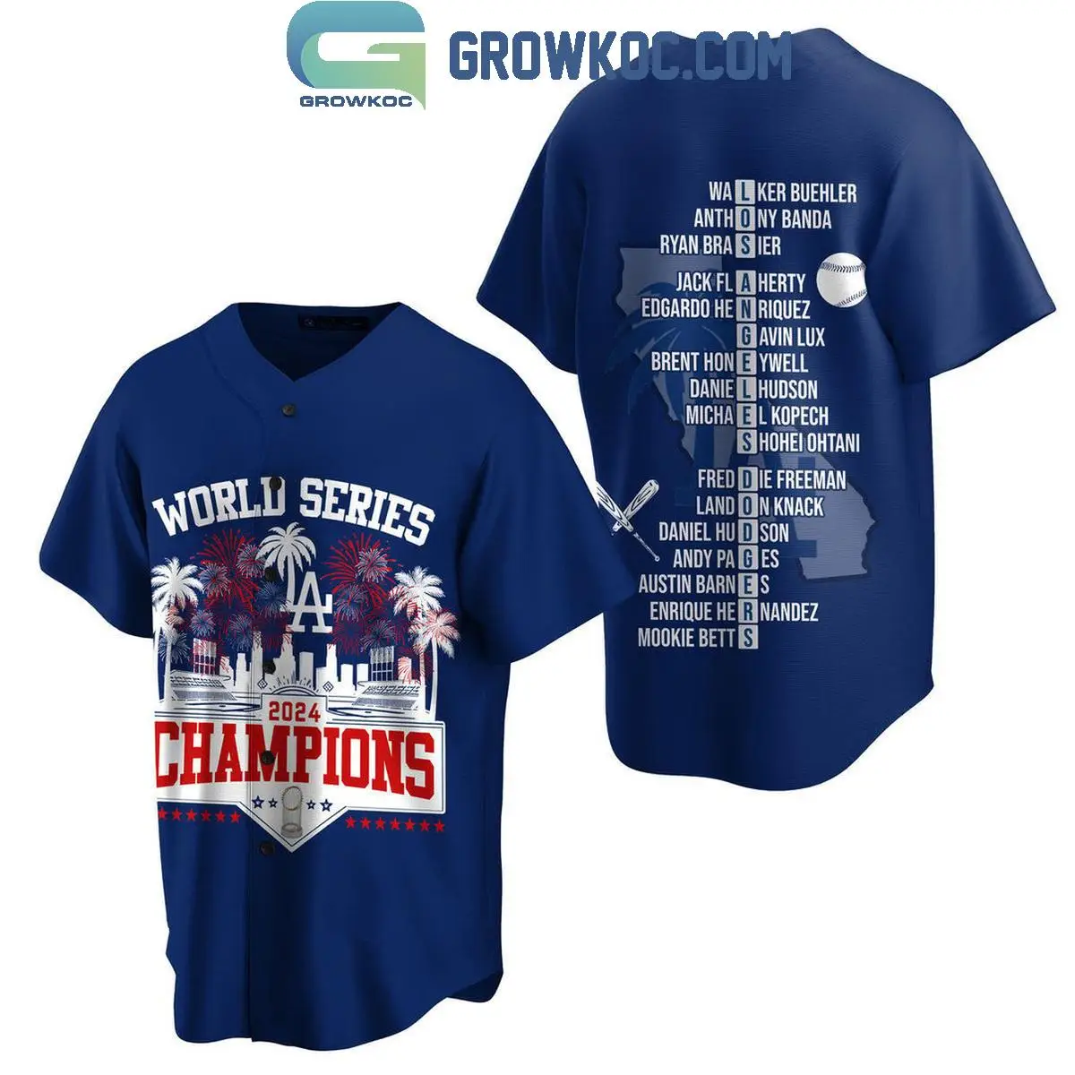 Los Angeles Dodgers All Player Name World Series 2024 Champions Baseball Jersey