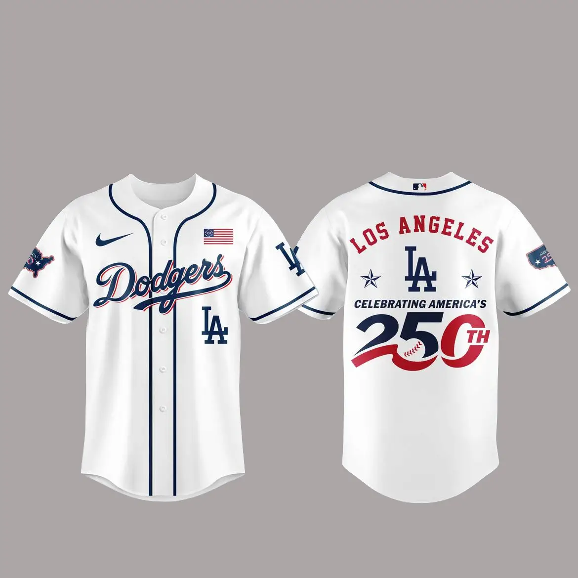 Los Angeles Dodgers America 250th Anniversary Of USA 2026 Baseball Jersey - Tazila