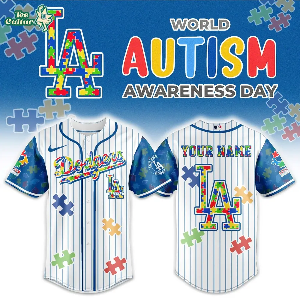 Los Angeles Dodgers Autism Awareness 2026 Limited Edition Baseball Jersey Jogger Cap Set