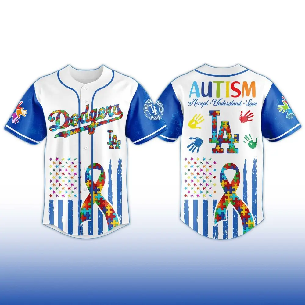 Los Angeles Dodgers Autism Awareness Month Baseball Jersey