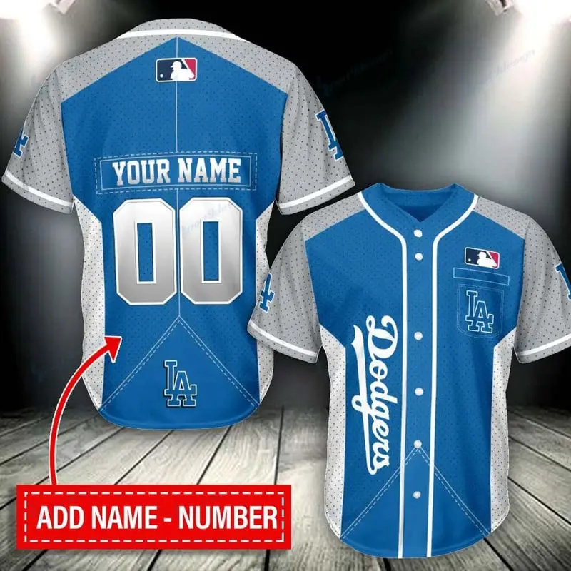 Los Angeles Dodgers Custom Name & Number Baseball Jersey