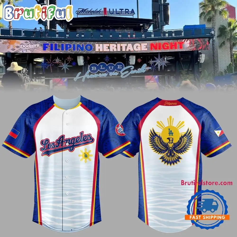 Los Angeles Dodgers Filipino Heritage Night 2025 Limited Baseball Jersey Los Angeles Dodgers Filipino Heritage Night 2025 Limited Baseball Jersey - Image 1