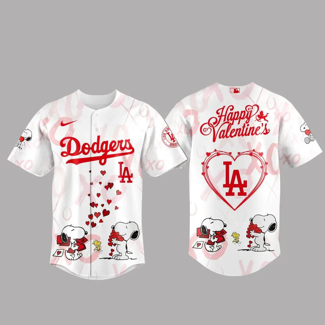 Los Angeles Dodgers Happy Valentine 2026 Baseball Jersey - Tazila