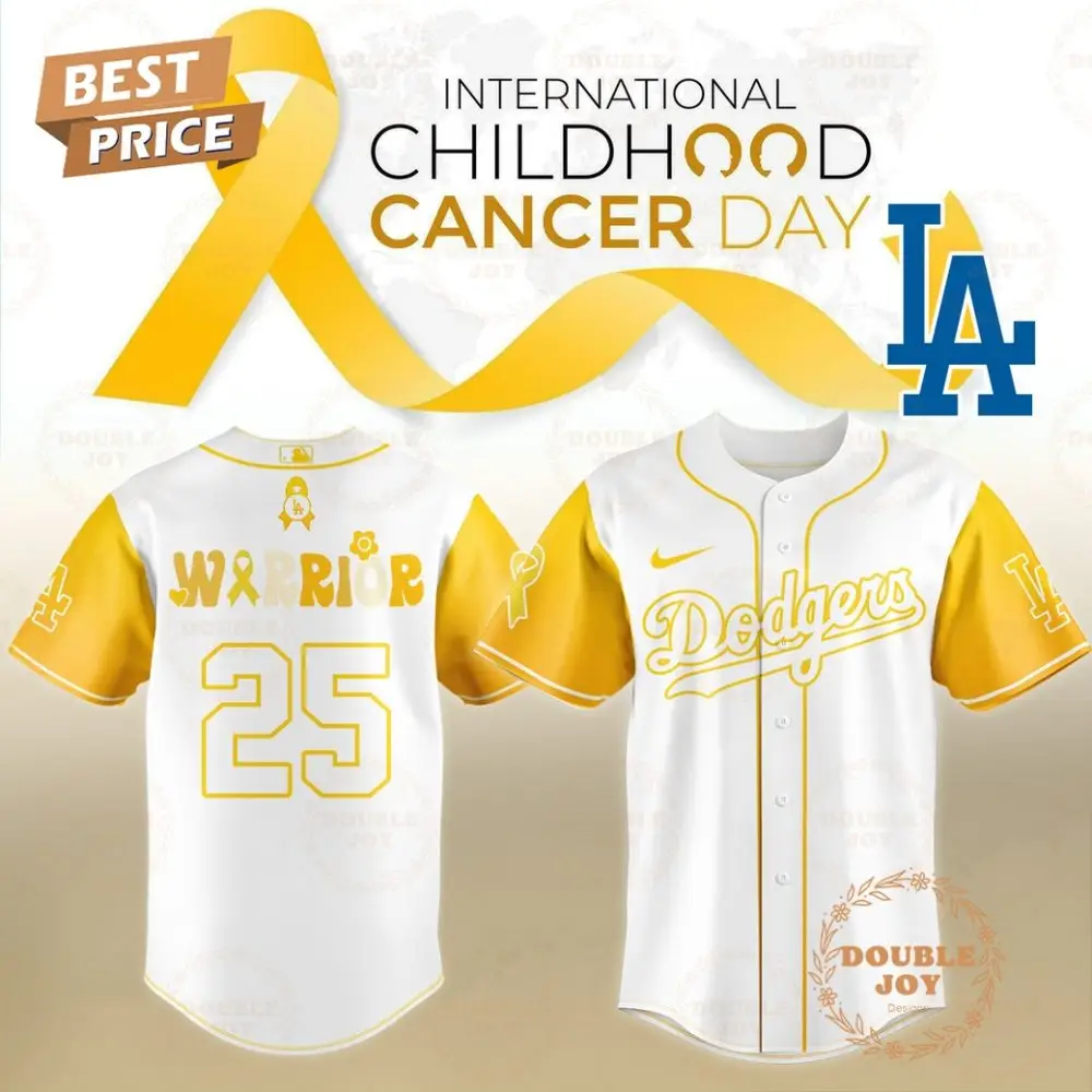 Los Angeles Dodgers International Childhood Cancer Day 2025 Warrior Baseball Jersey