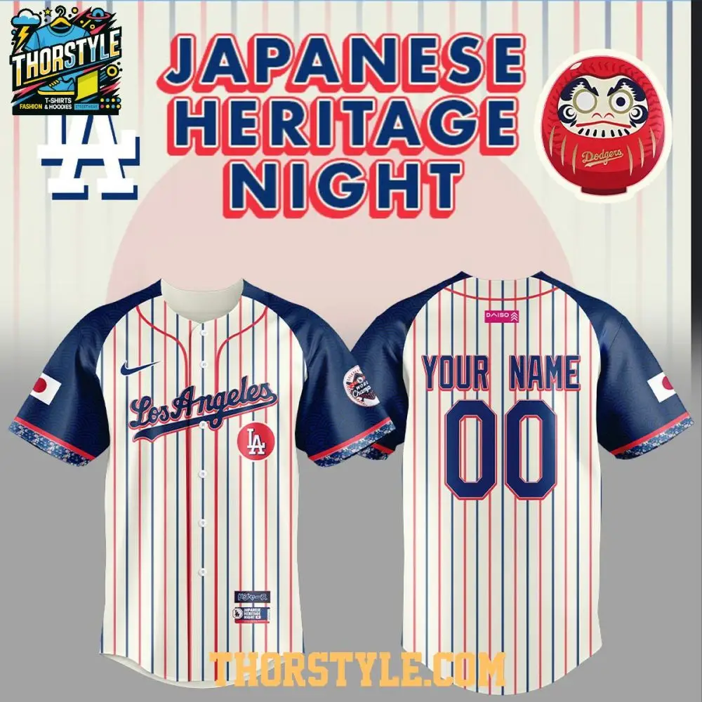 Los Angeles Dodgers Japanese Heritage Night 2025 Custom Baseball Jersey