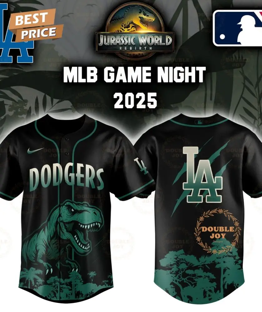 Los Angeles Dodgers Jurassic World Rebirth Game Night 2025 Special Edition Baseball Jersey