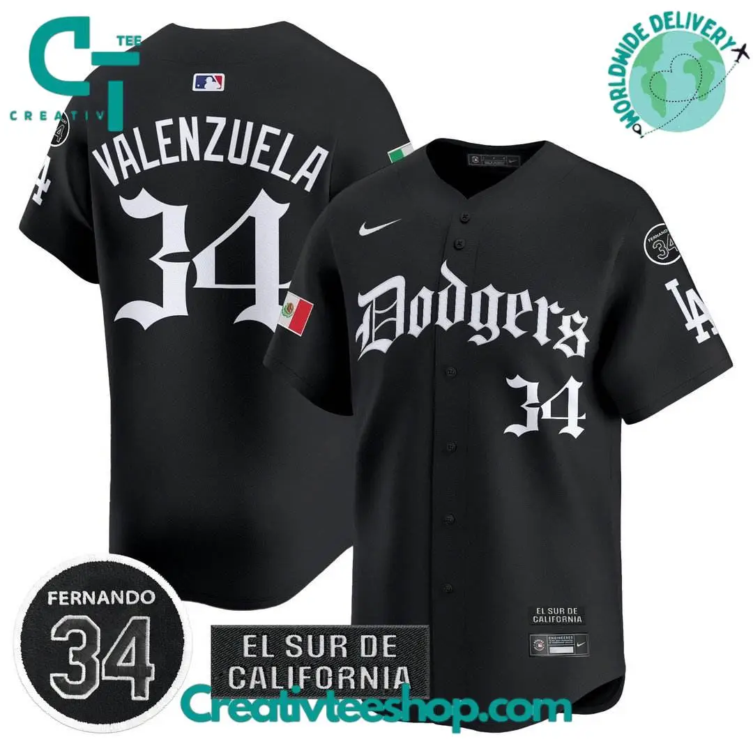 Los Angeles Dodgers Mexico 2025 Gothic Style Baseball Jersey