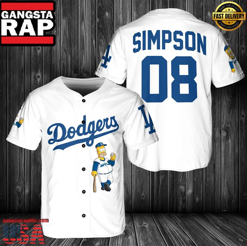 Los Angeles Dodgers MLB Simpson Baseball Jersey - MLB Fan Gifts