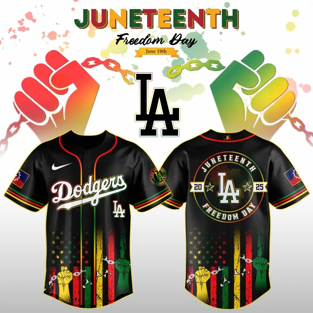 Los Angeles Dodgers Mlb X Juneteenth Day Custom Baseball Jersey Edition Custom Baseball Jersey