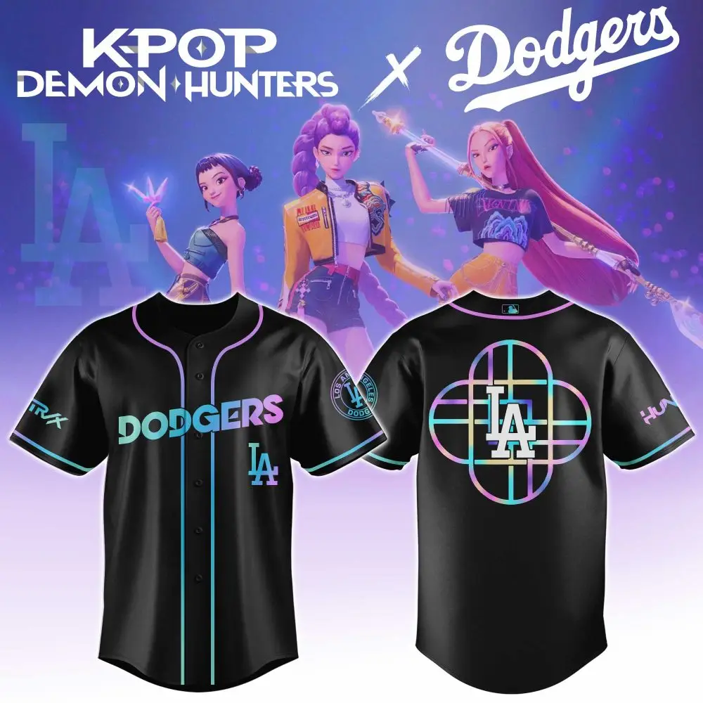 Los Angeles Dodgers Mlb X Kpop Demon Hunters Huntrx Custom Baseball Jersey
