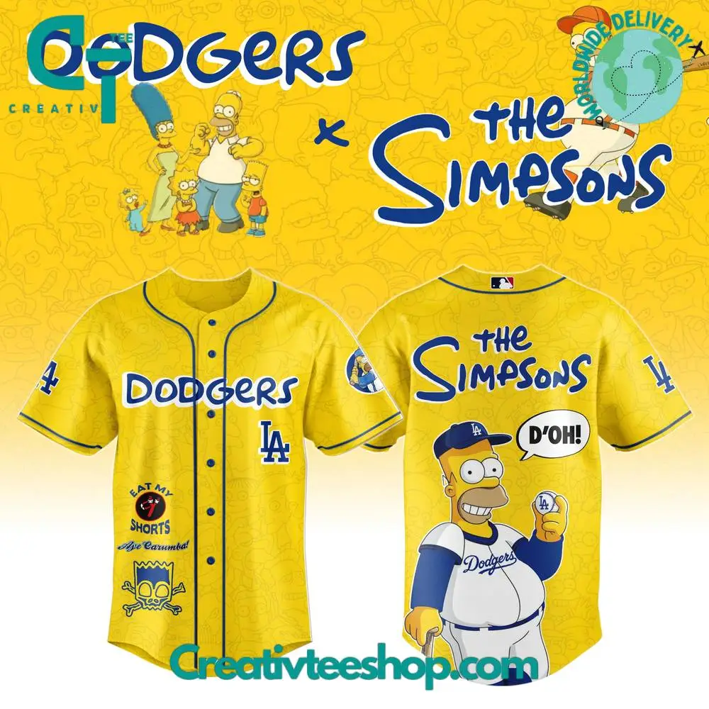 Los Angeles Dodgers Mlb X The Simpsons Special Baseball Jersey