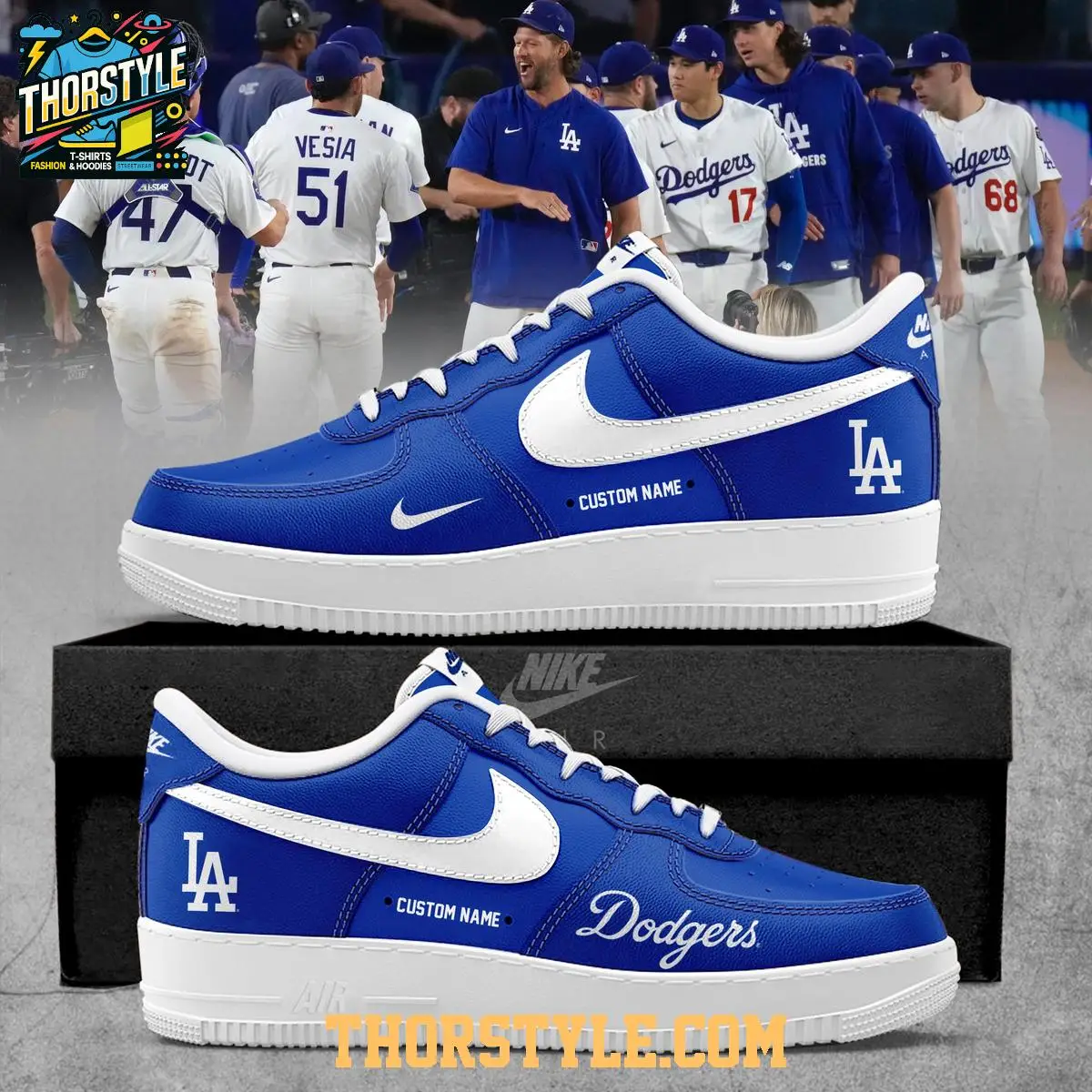Los Angeles Dodgers National League Champions 2025 Personalized Air Force 1 Shoes