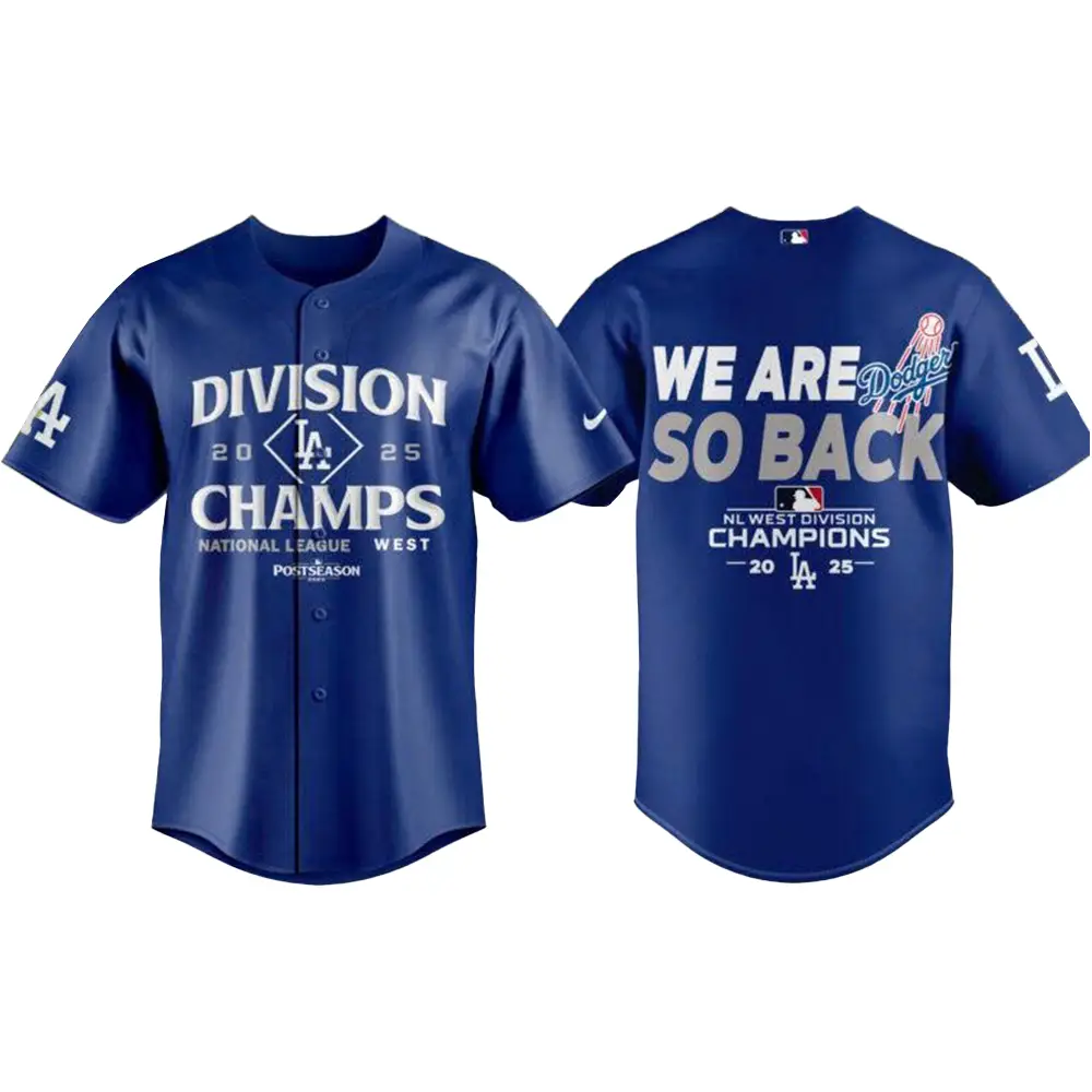 Los Angeles Dodgers NL West Division Champions 2025 Baseball Jersey - Tazila