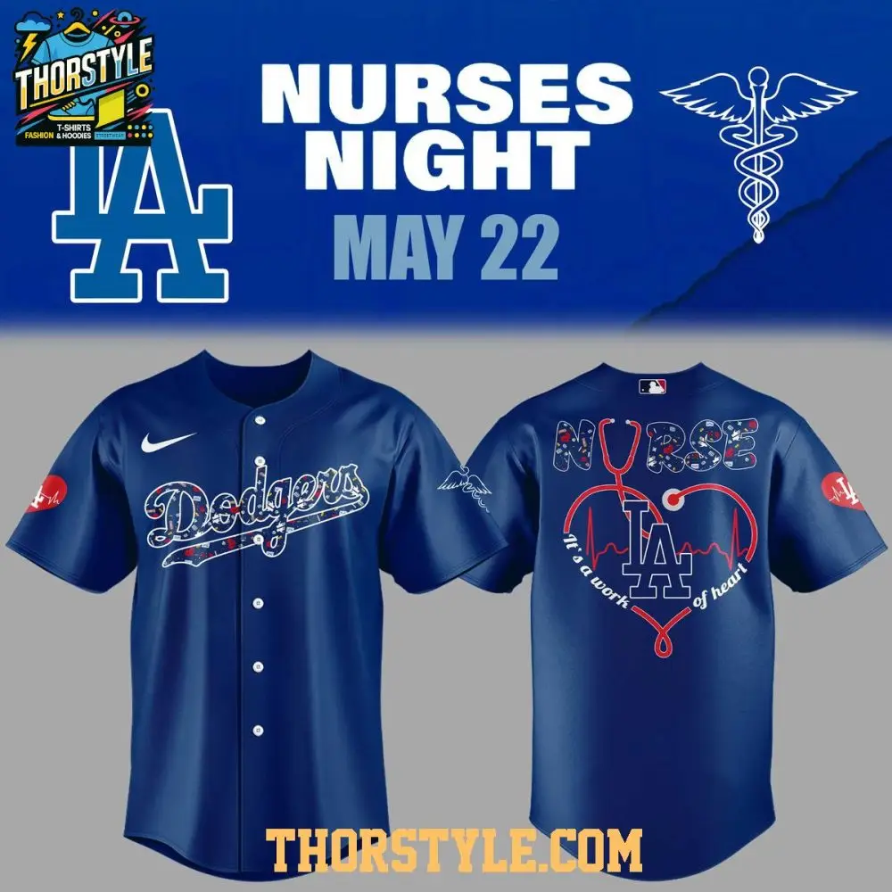 Los Angeles Dodgers Nurses Appreciation 2025 Work Of Heart Baseball Jersey Los Angeles Dodgers Nurses Appreciation 2025 Work Of Heart Baseball Jersey - Image 1