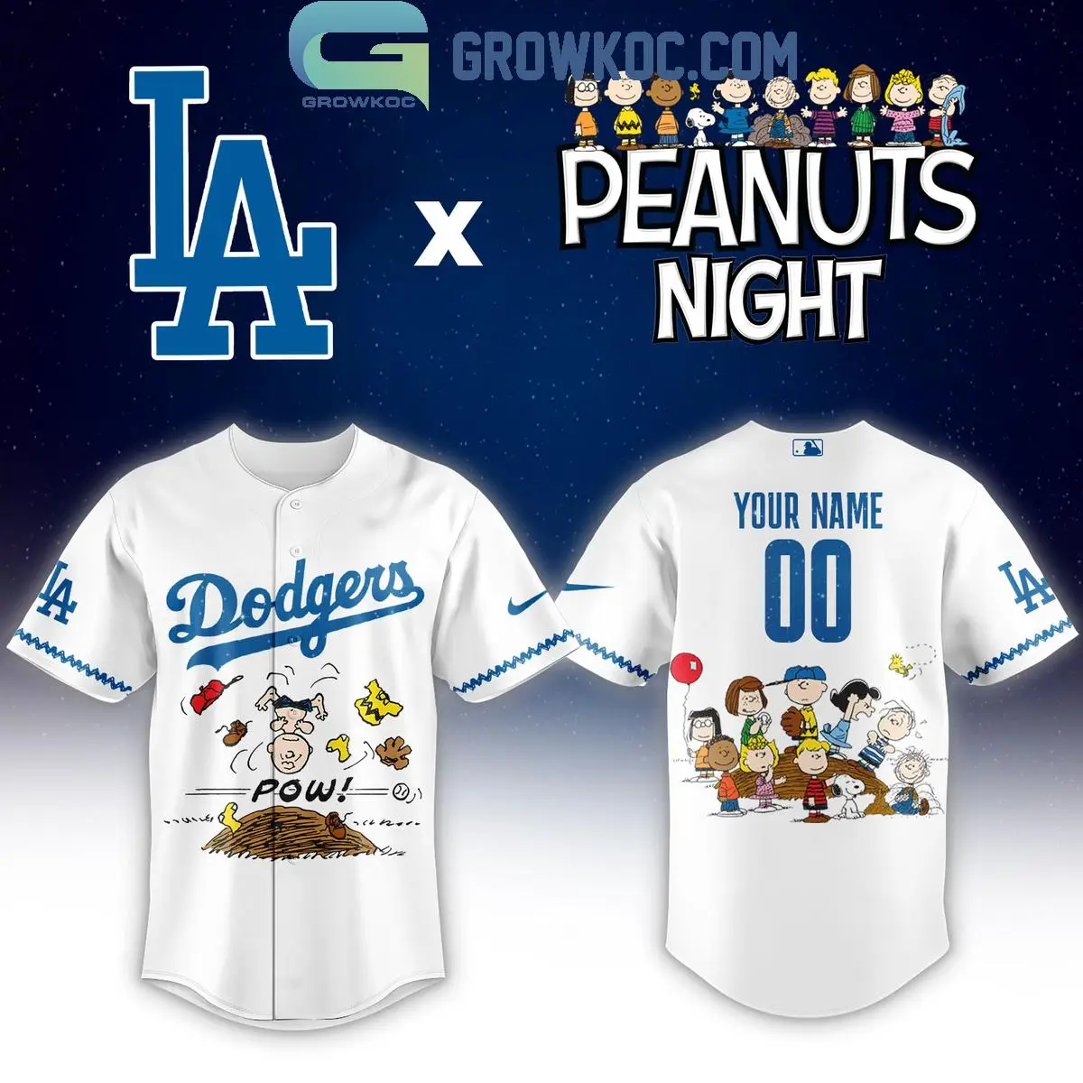 Los Angeles Dodgers Peanuts Night Pow 2026 Jersey