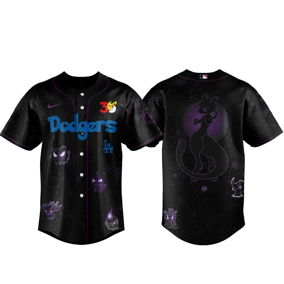 Los Angeles Dodgers Pokemon 30th Anniversary 1996-2026 Baseball Jersey - Tazila