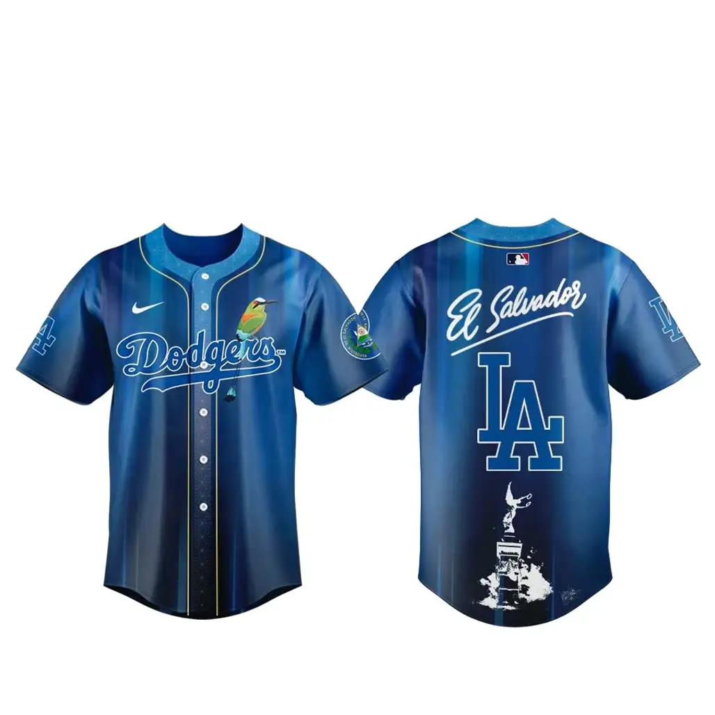 Los Angeles Dodgers Salvadoran Heritage Day 2026 Baseball Jersey - Tazila