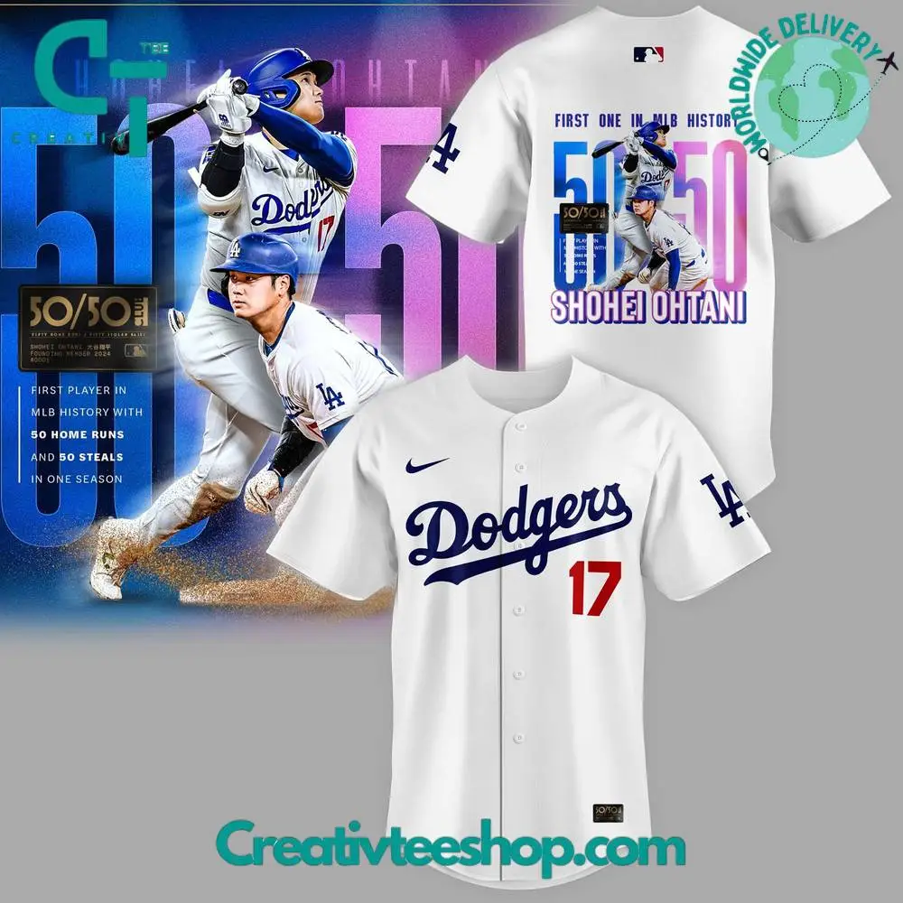 Los Angeles Dodgers Shohei Ohtani 50/50 Club Baseball Jersey